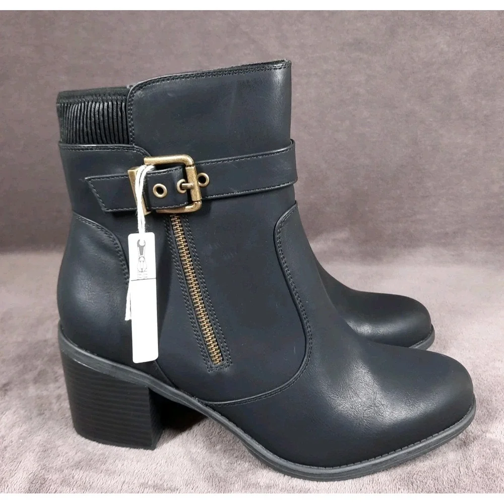 White Mountain Women's Black Dessert‎ Zipper Bootie Size 11M